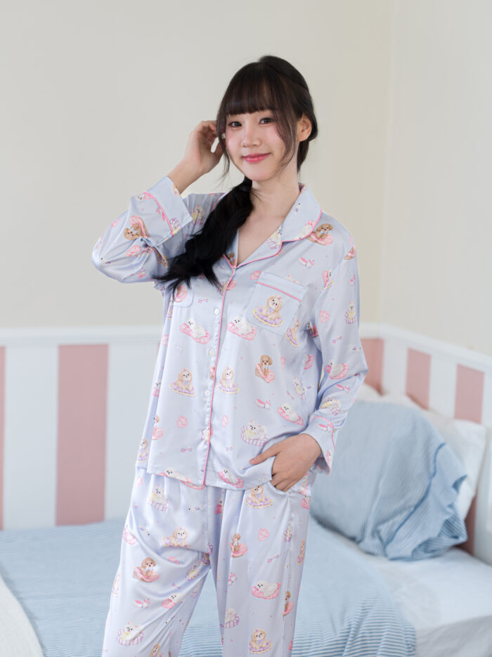 ชุดนอน LovelyNight แขนยาว-ขายาว Toy Puppy Light Blue B33