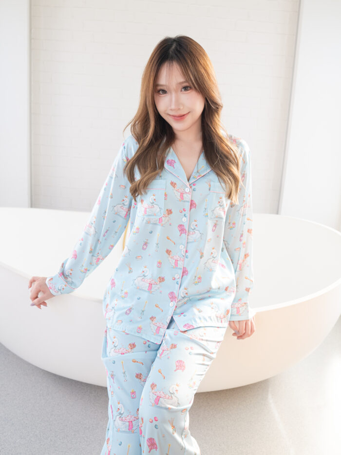 ชุดนอน LovelyNight แขนยาว-ขายาว Swan Bath B34