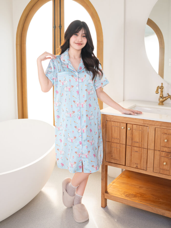 ชุดนอน LovelyNight กระโปรง Swan Bath C34